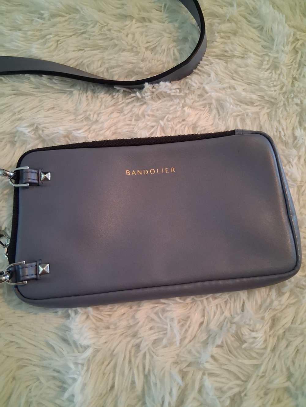 Bandolier Women's Leather Crossbody Phone Bag - Blue Nwot